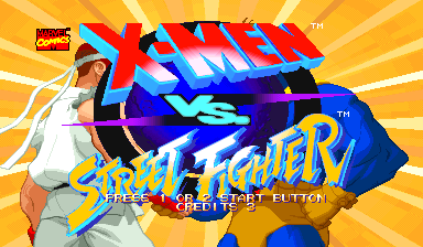X-Men Vs. Street Fighter (Euro 961004) Title Screen
